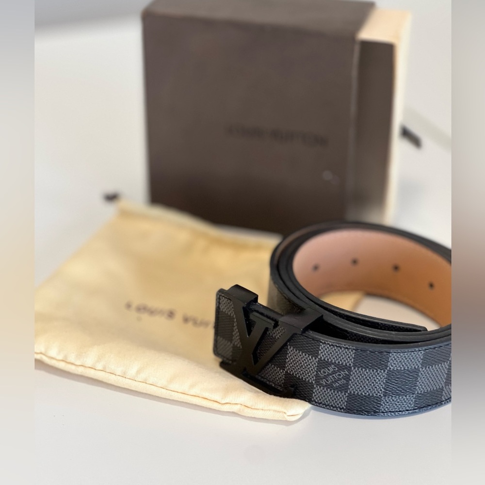 Louis Vuitton LV/  Damier Graphite 40mm LV Initiales Belt 44/110